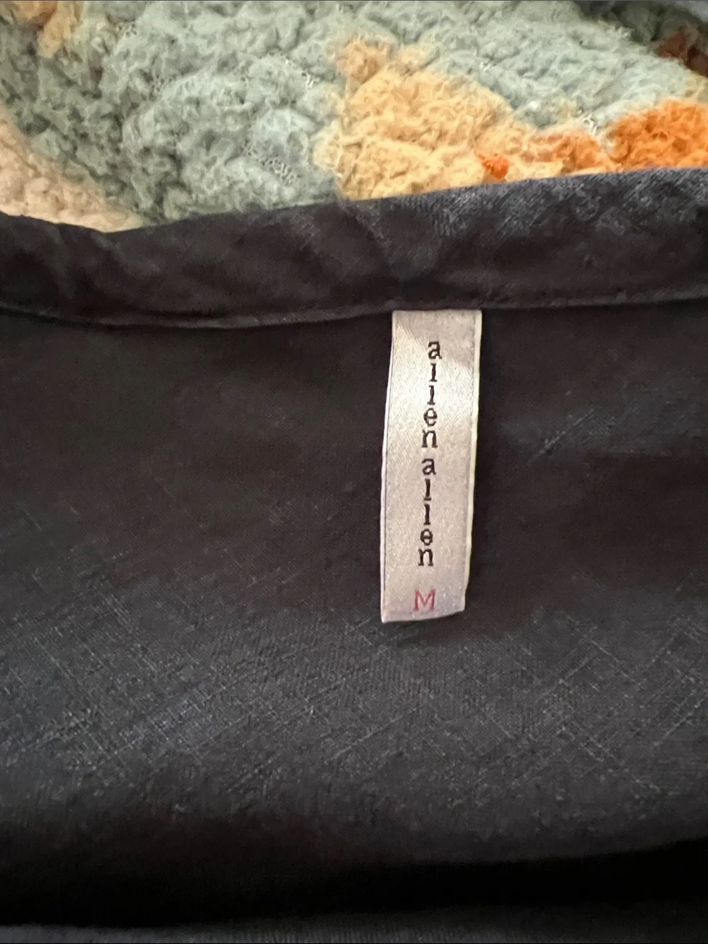 Allen Allen Black *Bundle 5 100%Linen Skirts with Subtle Ruffle Hem size M